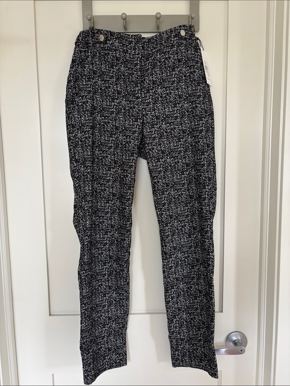 Calvin Klein Black and White Tweed cigarette pant